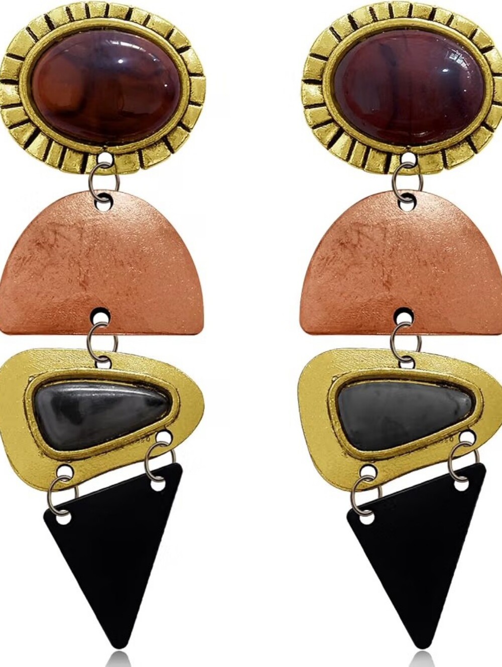 Boho Geometry Crystal Lightweight Long Dangle Drop Earrings